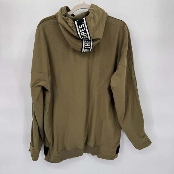 Adidas 1/4 Zip Pullover Jacket Mens Large Green‎ Nylon Pockets Hood - Picture 5 of 10